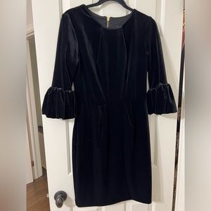 Betsy & Adam Puff Sleeve Velvet Dress